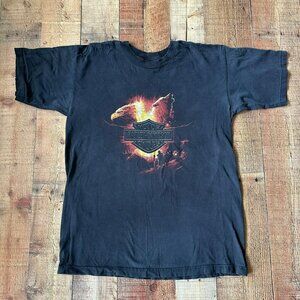 Vintage Harley-Davidson Men's Size Large T-Shirt With Eagle Graphic Black